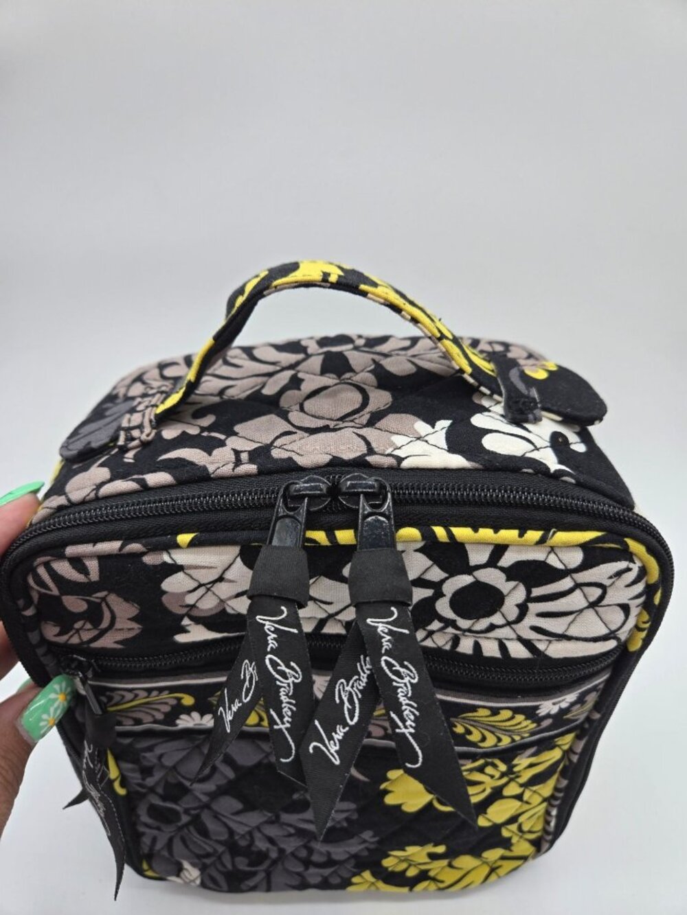 Vera Bradley Retired Baroque Black Lime Insulated Lunch Bag - Picture 3 of 8